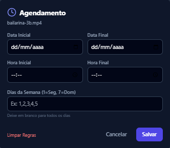 Programe horários
